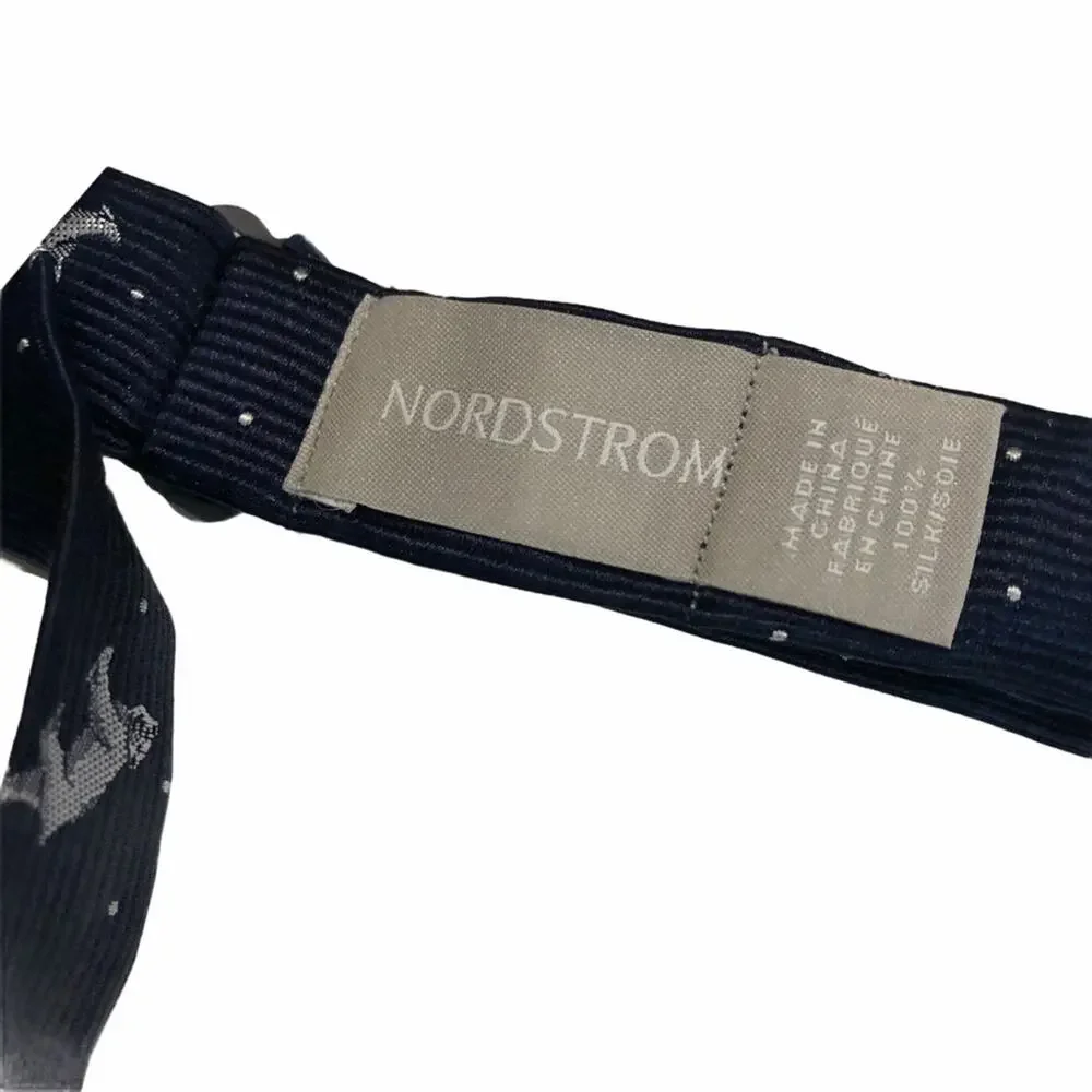 NORDSTROM Big Boy's‎ Navy Blue Polar Bear Bow Tie NWT Adjustable Band Silk